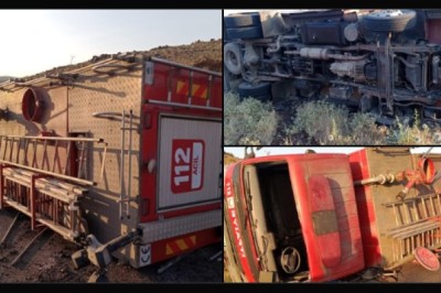 Şanlıurfa'nın Siverek İlçesinde İtfaiye Aracının Devrilmesi Sonucu 3 İtfaiye Personeli Yaralandı