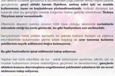 Sivil Toplum Kuruluşları Festivallerin Yasaklanmasını Talep Ediyor